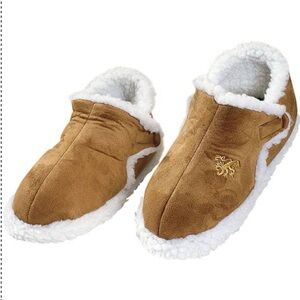 Cozy Brown Slippers with White Fleece Lining size XL NWOT